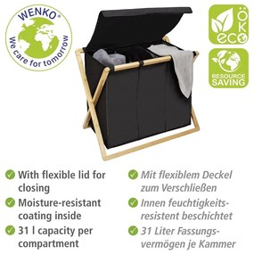 Cesto portabiancheria in tessuto 93 l Ecori - Wenko