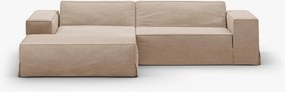 Divano angolare modulare Jodie con copertura in tessuto Lins – L224 cm