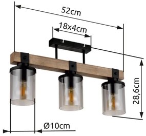 Brilagi - Plafoniera VISTA 3xE27/60W/230V rovere