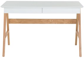 Scrivania da ufficio in legno bianco con 2 cassetti 120 x 70 cm SHESLAY Beliani