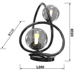 Wofi 8014-205 - Lampada da tavolo LED NANCY 2xG9/3,5W/230V nero/cromo