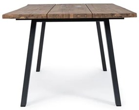 Tavolo da esterno rettangolare in legno 200x100 cm gambe in acciaio antracite Oslo Bizzotto