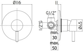 Paffoni Birillo Bi010 Miscelatore doccia ad incasso Monocomando con Piastra 116mm Cromo