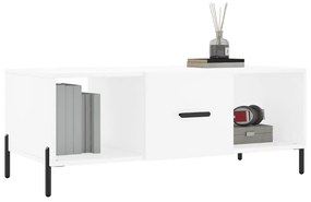 Tavolino da salotto bianco 102x50x40 cm in legno multistrato