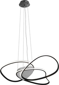 Lampadario LED design Rachel nero Ø80cm, luce con 3 temperature di colore 4000 lumen, NOVECENTO