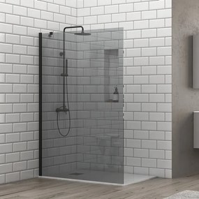 Kamalu - Doccia walk in 70 cm profilo nero e vetro fumé | KS2800NF