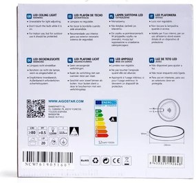 Aigostar - Plafoniera LED LED/12W/230V 3000K bianco d. 23cm