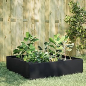 Fioriera Rialzata Da Giardino Nera 100x100x25 Cm İn Acciaio /