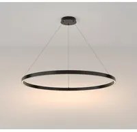 Lampadario A Sospensione Moderno Rim Alluminio Nero 1 Luce Led 61W