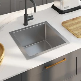 Lavello Da Cucina Lavorato A Mano İn Acciaio Inox /