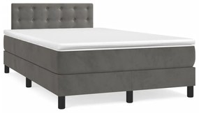 Giroletto A Molle Con Materasso Grigio Scuro 120x190 Cm Velluto /