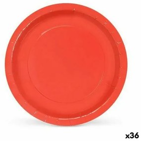 Set di piatti Algon Monouso Cartone Rosso 10 Pezzi 20 x 20 x 1,5 cm (36 Unità)