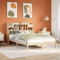 Letto Libreria senza Materasso 160x200 cm in Legno di Pino 3321630