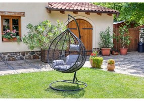 Poltrona sospesa grigio scuro in rattan artificiale Noela - Bonami Selection