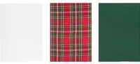 Set 3 strofinacci tartan con cestino
