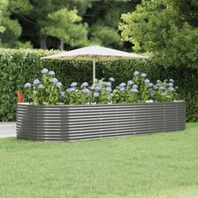 Letto Giardino Acciaio Verniciato Polvere 367x140x68 cm Grigio