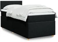 Letto a Molle con Materasso Nero Singolo in Tessuto 3286857