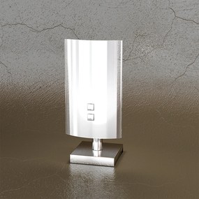 Abatjour Contemporaneo Shadow Metallo E Vetro Bianco 1 Luce G9