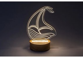 Rabalux 76001 - Lampada da tavolo LED per bambini AKALI LED/2W/5V 3000K barca faggio