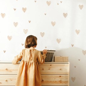 Adesivi INSPIO in tessuto - Cuori beige per la camera dei bambini