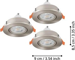 Eglo 902259 - Confezione da 3 faretti LED da incasso BARRANCO 1xGU10/4,5W/230V cromo