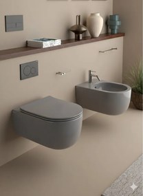 Bidet sospeso grigio opaco best OLYMPIA CERAMICA L 36 x H 27 x P 53 cm