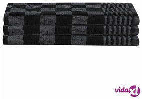 vidaXL Set Strofinacci 15 pz con Guanti da Forno e Presine Cotone Nero