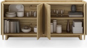 Cassettiera di colore naturale con effetto rovere 180x80x40 cm Daira – Marckeric