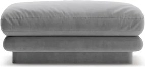 Poggiapiedi in grigio chiaro con rivestimento in velluto Torino – Micadoni