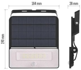 LED Proiettore solare con sensore di movimento LED/3,7V 3600mAh 4000K IP54