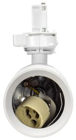 Faro GU10 per binario Trifase in alluminio Bianco