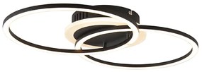 Plafoniera di design nera con LED dimmerabile a 3 livelli - Veni