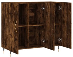 Credenza rovere fumo 90x34x80 cm in legno multistrato