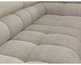 Divano angolare color crema allungabile/con contenitore (con penisola a destra/a L) e rivestimento in bouclé Ferucce – ELTAP