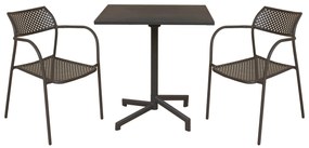 OPERA - set tavolo in metallo cm 70 x 70 x 73 h con 2 poltrone Aviim