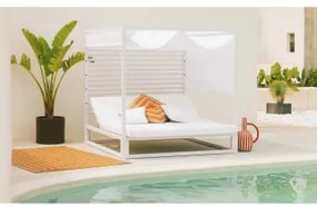 Letto Balinese Reclinabile in Tessuto e Alluminio Mersia Bianco Polar - The Masie