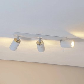 SOLLUX LIGHTING Spot da soffitto Round, bianco, 3 luci lineare