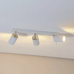 SOLLUX LIGHTING Spot da soffitto Round, bianco, 3 luci lineare