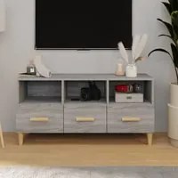 Mobile TV Grigio Sonoma 102x36x50 cm in Legno Multistrato 817496