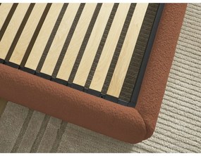 Letto matrimoniale imbottito arancione con contenitore/senza testiera con rete inclusa 160x200 cm Inera – Bobochic Paris