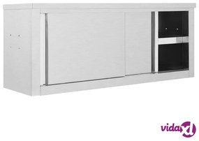 vidaXL Armadio da Cucina ad Ante Scorrevoli 120x40x50cm Acciaio Inox