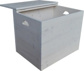 Cassapanca pouf contenitore in legno massello SHABBY CHIC cm 58