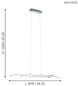 Eglo 96103 - Lampadario LED LASANA 2 2xLED/9W/230V