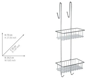 WENKO 22213100 - Supporto ALDO 24,5 x 70 cm in acciaio inossidabile, finitura argento