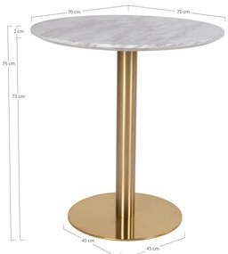 Tavolo da pranzo rotondo con piano in marmo ø 70 cm Bolzano - House Nordic