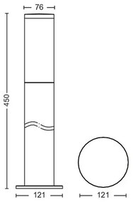 Philips - Lampada da esterno UTRECHT 1xE27/20W/230V 45 cm IP44