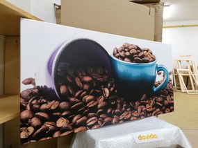 Stampa su tela – Tazze con chicchi di caffè