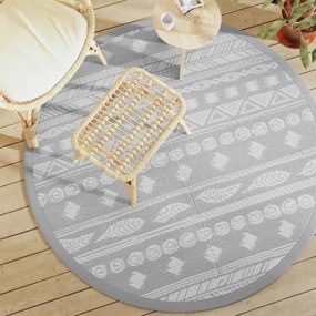 Tappeto Da Esterno Arakıl Grigio Ø160 Cm İn Pp /