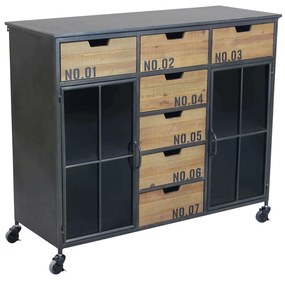 DANI - madia industrial in acciaio e legno