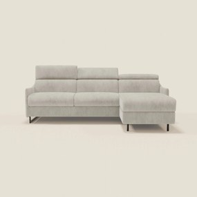 Loto Divano Letto Angolare con Penisola contenitore, Poggiatesta, Materasso Alto H18 in morbido tessuto impermeabile T14